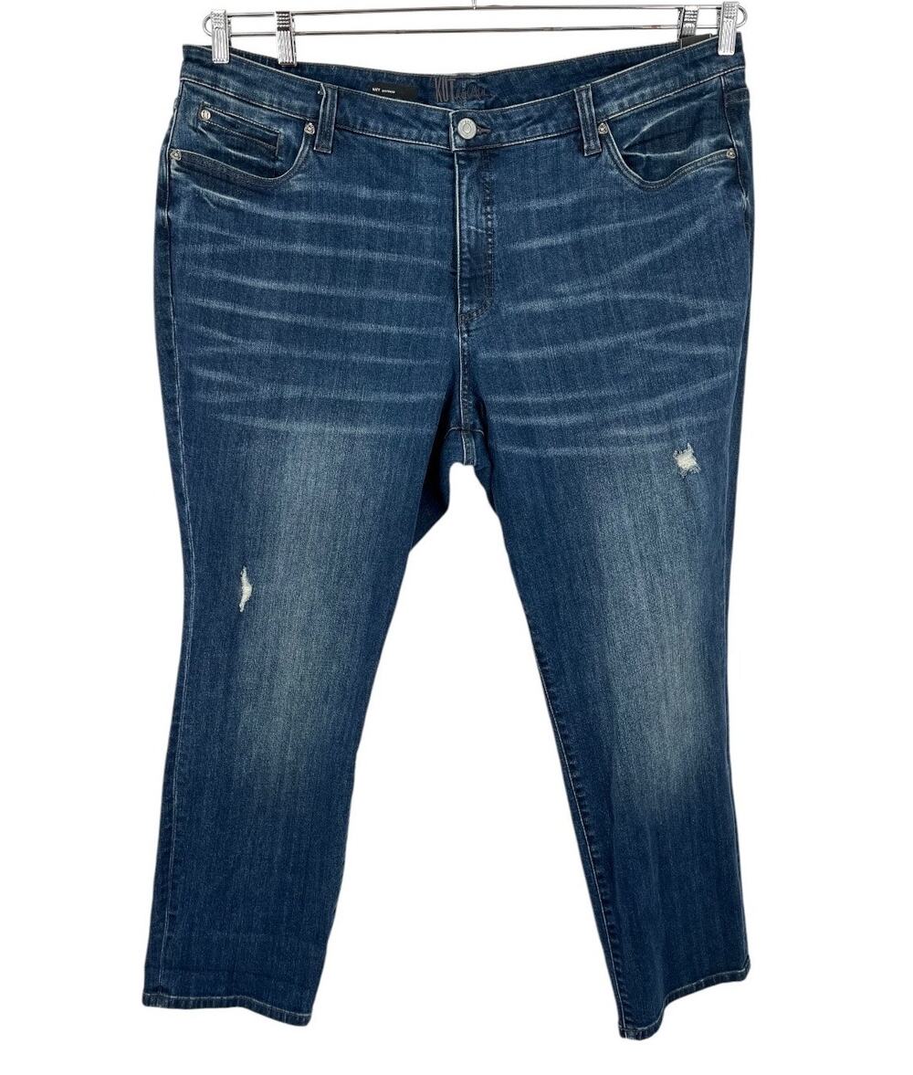 Kut from the Kloth jeans Katy boyfriend denim distressed blue size 22W